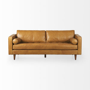 Svend 88.0L x 38.0W x 34.0H Tan Leather Sofa
