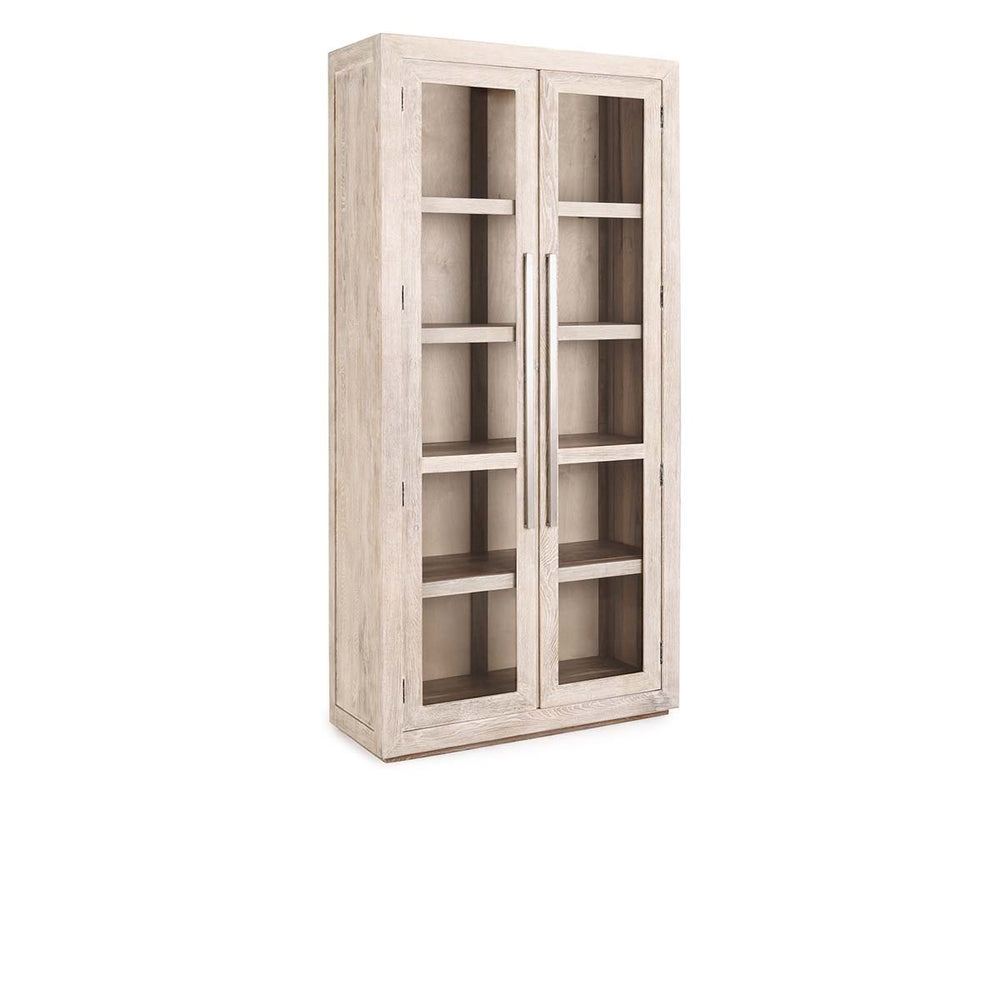 Bradley Solid Oak Tall Cabinet - Coastal White