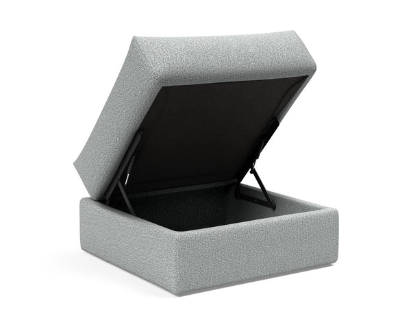CORNILA OTTOMAN in MELANGE GREY FABRIC 538