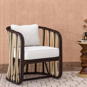 Shanaya Rattan Accent Arm Chair, Paloma Brown