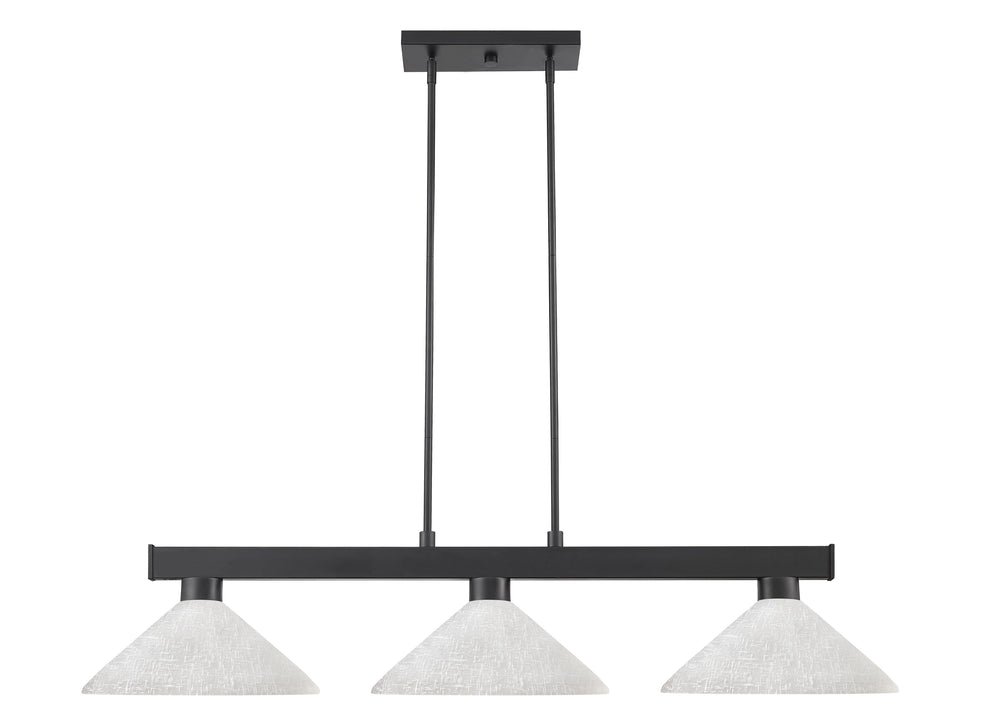 Cobalt 3 Light Billiard Light in Matte Black Finish
