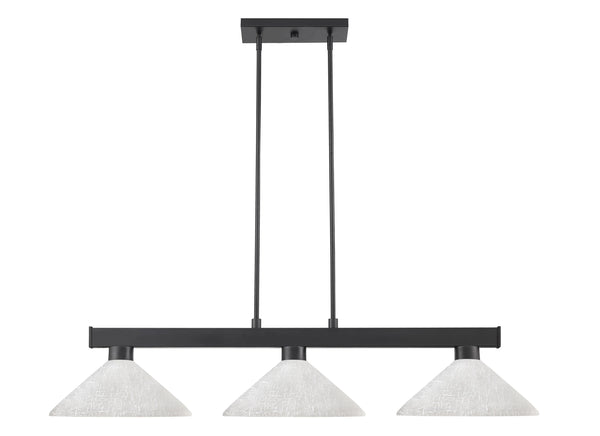 Cobalt 3 Light Billiard Light in Matte Black Finish