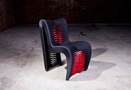 Seat Belt Dining Chair,Black /Red    