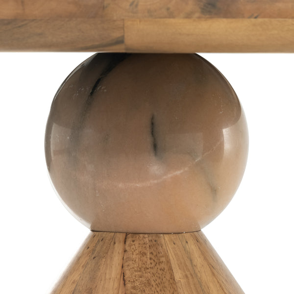 Bibianna Dining Table In Smoked Honey In Blush