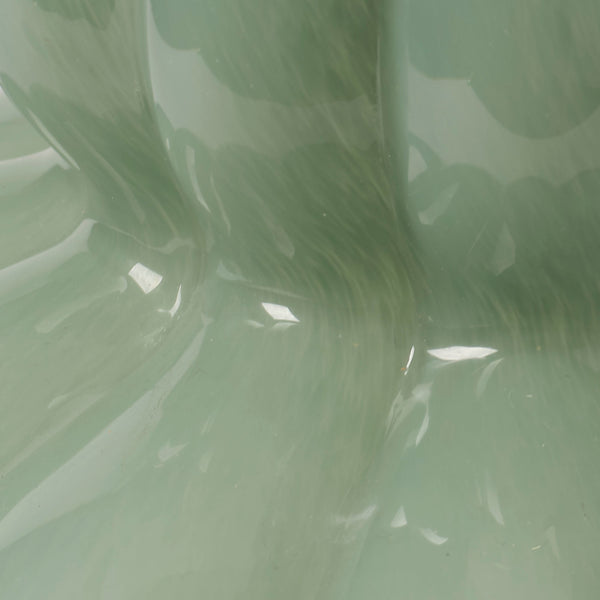 Agnes Blown Glass Table Lamp with Linen Shade, Celadon