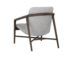 CINELLI LOUNGE CHAIR - DISTRESSED BROWN - SALOON LIGHT GREY LEATHER