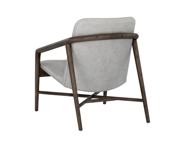 CINELLI LOUNGE CHAIR - DISTRESSED BROWN - SALOON LIGHT GREY LEATHER