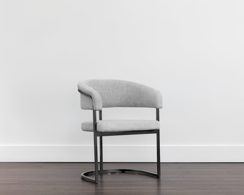 MARRIS DINING ARMCHAIR - GUNMETAL - BELFAST HEATHER GREY
