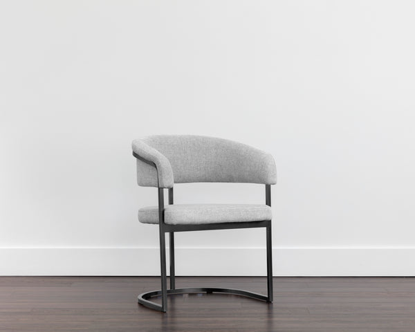 MARRIS DINING ARMCHAIR - GUNMETAL - BELFAST HEATHER GREY