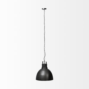 Minerva 19x22 Metallic Gray Hammered Detail Pendant Light