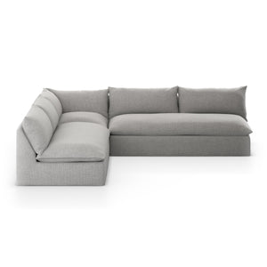 Grant Outdoor 3 Pc Sectional In Faye Ash