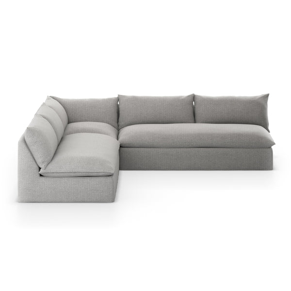Grant Outdoor 3 Pc Sectional In Faye Ash