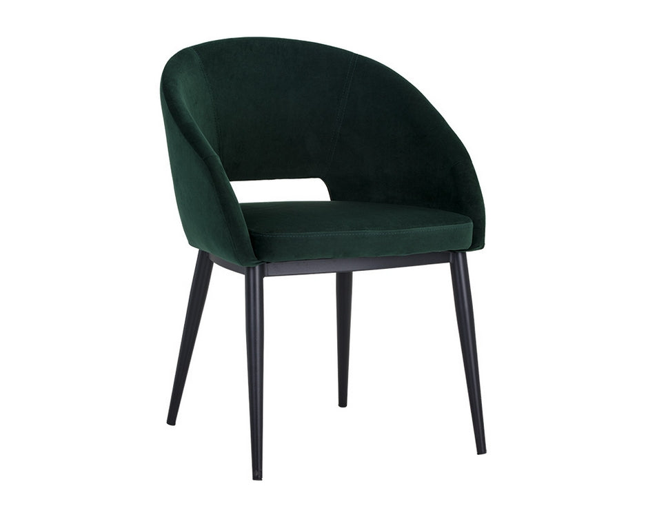 Thatcher Dining Chair - Black - Deep Green Sky