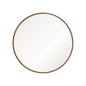 ROUND SCULPTURAL LOOP BASE SIDE TABLE IN ANTIQUE BRASS WITH INSET MIRROR TOP