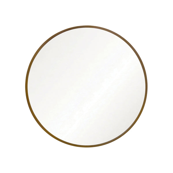 ROUND SCULPTURAL LOOP BASE SIDE TABLE IN ANTIQUE BRASS WITH INSET MIRROR TOP
