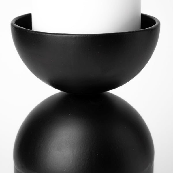 Alex Large Black Metal Cylindrical  Table Candle Holder