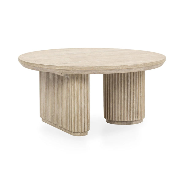 Vander Solid Wood Round Coffee Table with FSC Oak Veneer