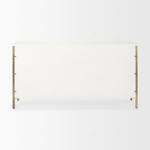 Savannah White Fir Veneer w/ Gold Metal Accents 6-Drawer Sideboard