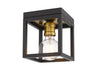 Kube 1 Light Flush Mount in Bronze + Olde Brass Finish