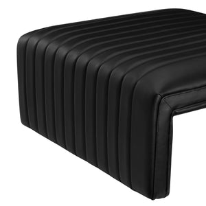Atkinson Faux Leather Coffee Table/Ottoman, Black