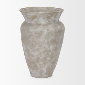 Utari Tall Gray Brown w/ White Detailing Ceramic Floor Vase