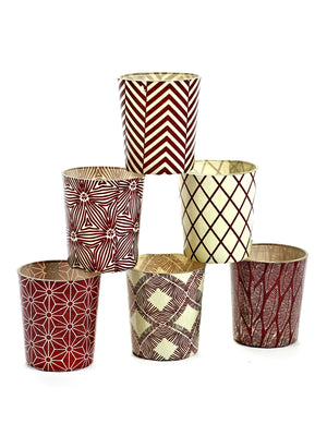 Six Tealight Holders - Bordeaux