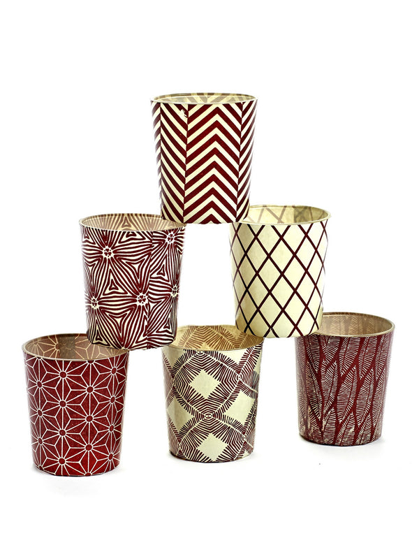 Six Tealight Holders - Bordeaux