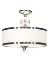Cosmopolitan 3 Light Semi Flush Mount in Brushed Nickel Finish