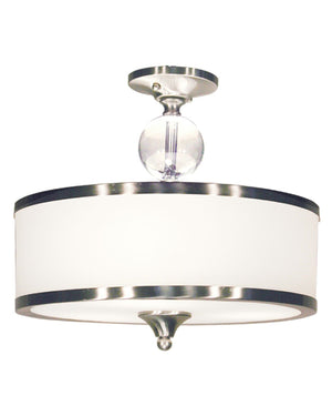 Cosmopolitan 3 Light Semi Flush Mount in Brushed Nickel Finish