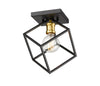 Vertical 1 Light Flush Mount in Bronze + Olde Brass Finish