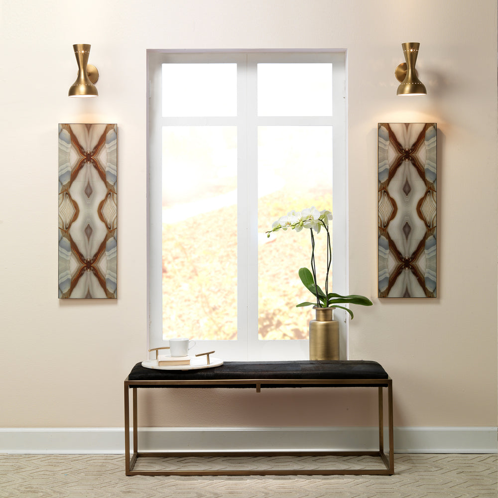 Shelby Hide Bench, Brown