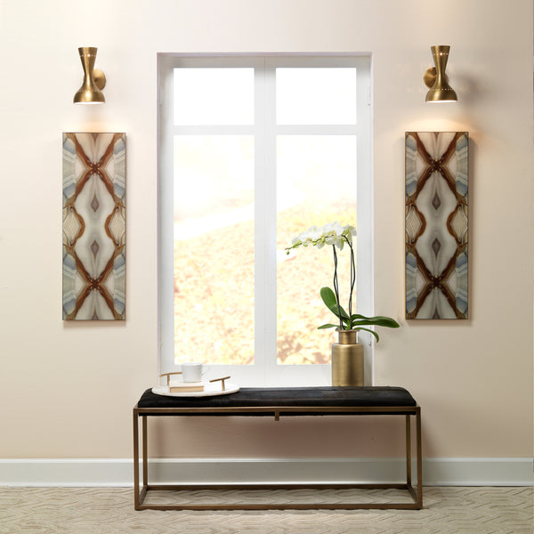 Shelby Hide Bench, Brown