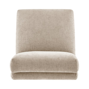 Zenda Chenille Swivel Accent Chair w/ Wooden Base, Millburry Beige