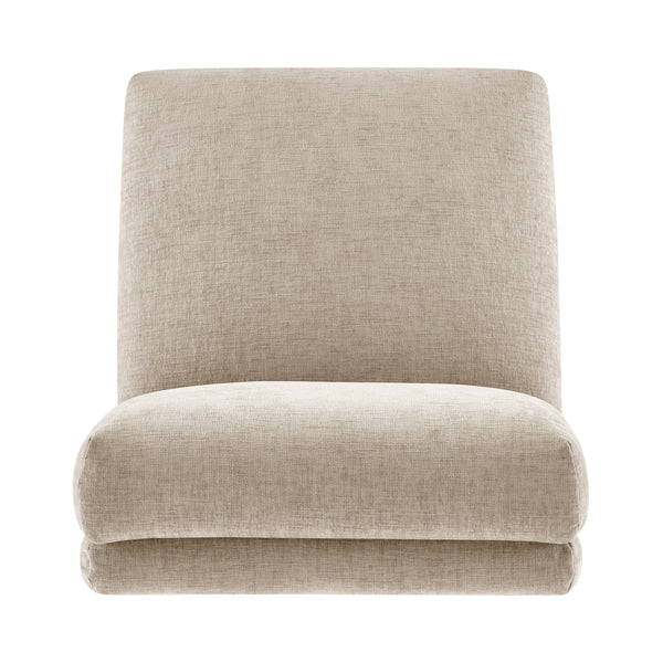 Zenda Chenille Swivel Accent Chair w/ Wooden Base, Millburry Beige