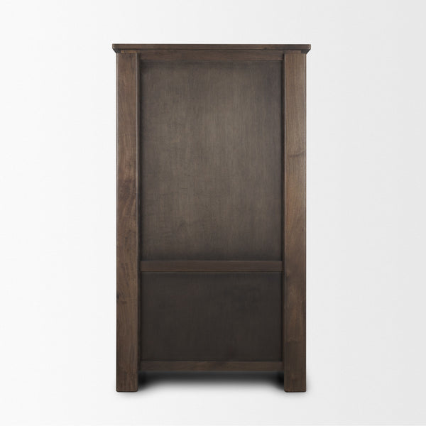 Wallen Solid Dark Brown Wood Curio Cabinet