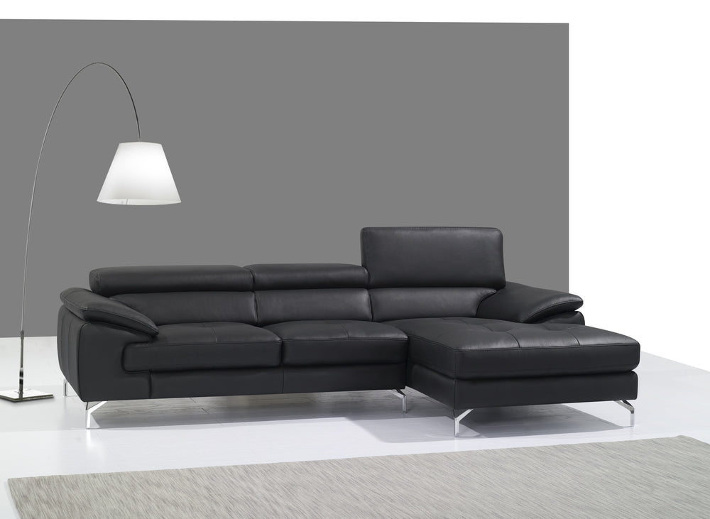 A973B Italian Leather Mini Sectional Right Facing 