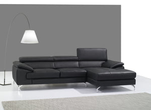 A973B Italian Leather Mini Sectional Right Facing 