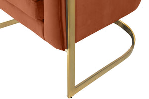 Dallas Accent Chair In Cognac Velvet