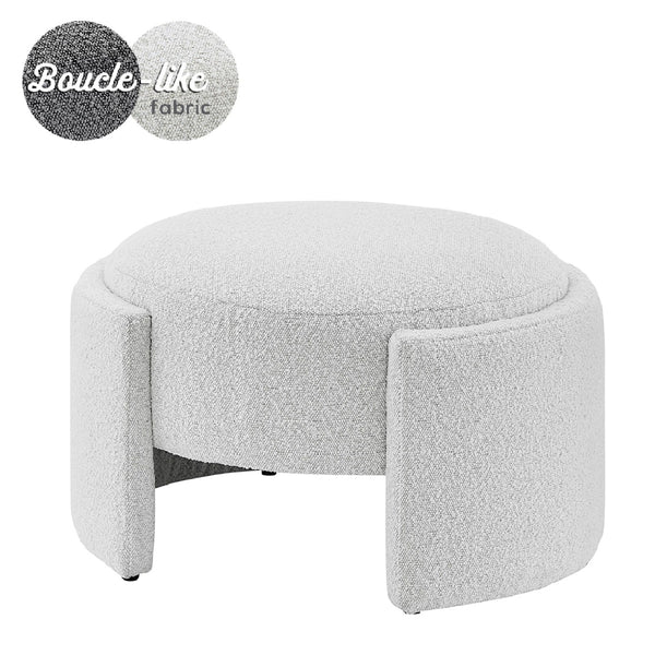 Felicia Fabric Ottoman, Boucle Beige