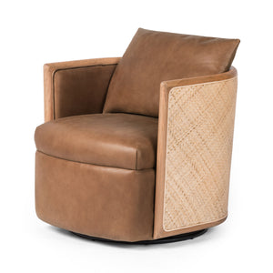 Newbury Swivel Chair In Palermo Cognac