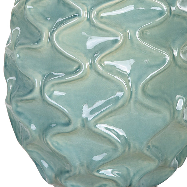 Laced Up Sea Foam Glass Table Lamp