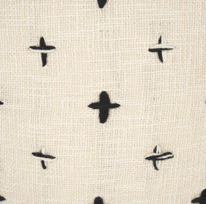 Saanvi Wool w/ Cream and Black Stitched Cross Patterned Pouf