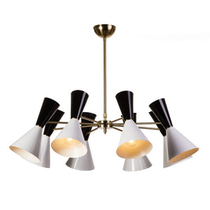 Saphira 8 Light Ceiling Lamp - Black/White