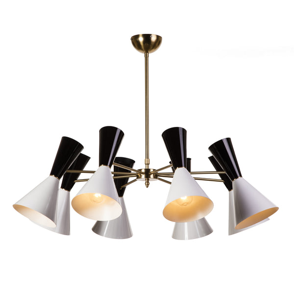 Saphira 8 Light Ceiling Lamp - Black/White