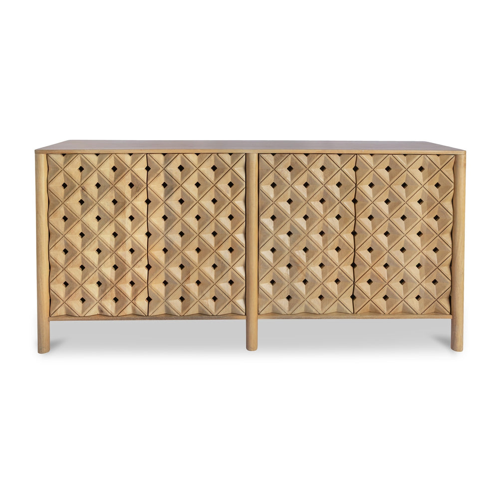 Moe's Fulton 4-Door Sideboard Natural Wood