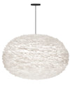 Eos XXL Hardwired Pendant in White with Black Cord
