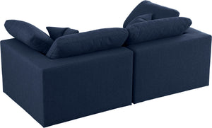 Carmen Cloud Modular Sofa In Navy Linen Fabric