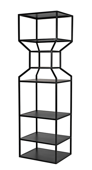 Downtown A Industrial Steel Bookcase in Matte Black
