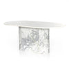 Oranda Dining Table In Polished White Marble