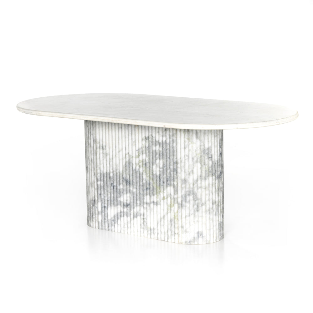 Oranda Dining Table In Polished White Marble